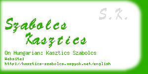 szabolcs kasztics business card